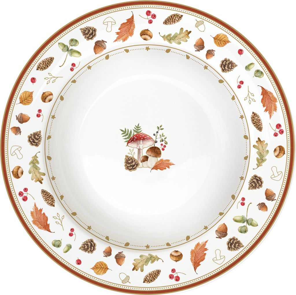 Suppenteller AUTUMN BREEZE Herbst Herbst D. 22cm Porzellan Easy Life