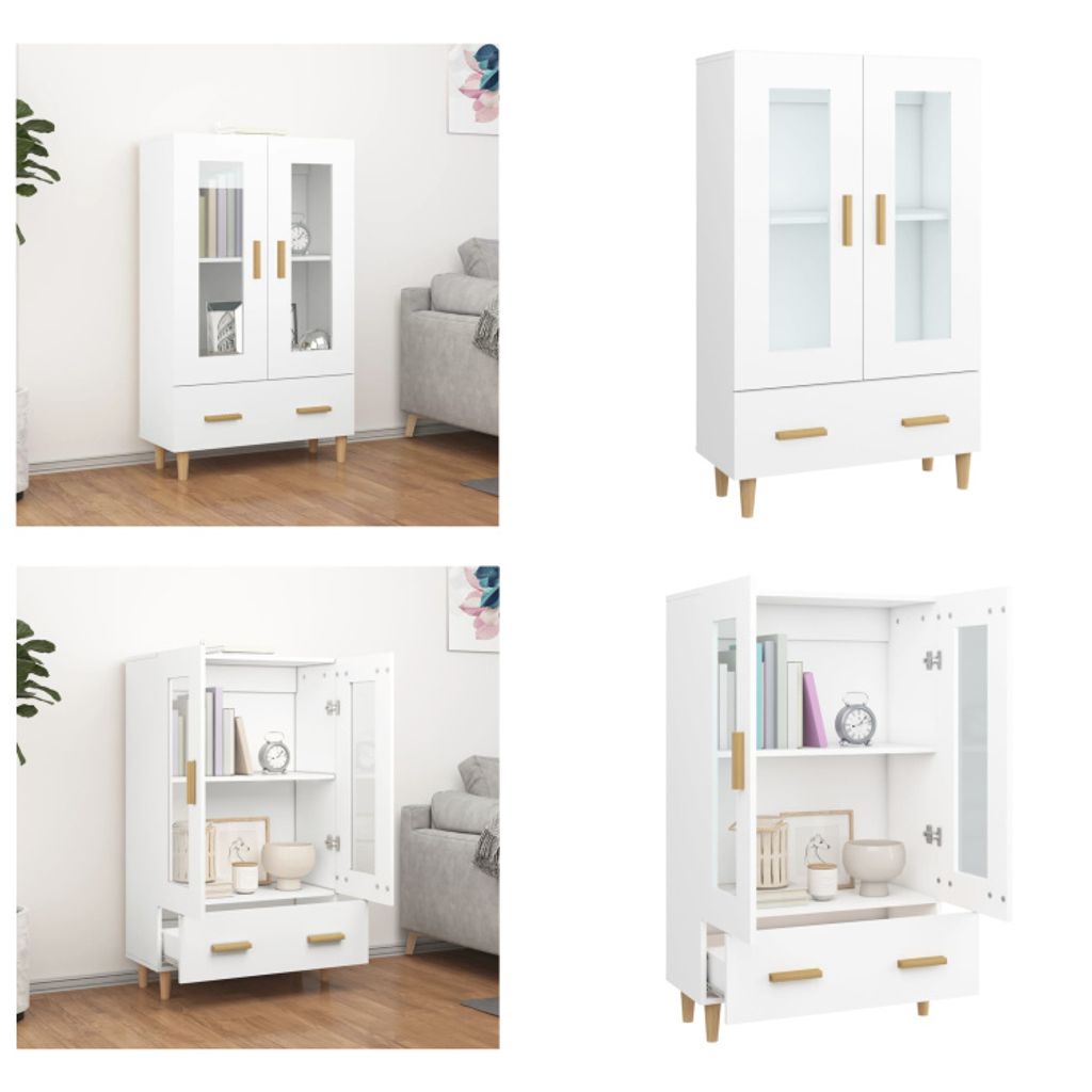 vidaXL Highboard Weiß 70x31x115 cm Holzwerkstoff - Highboard - Highboards - Sideboard - Schrank