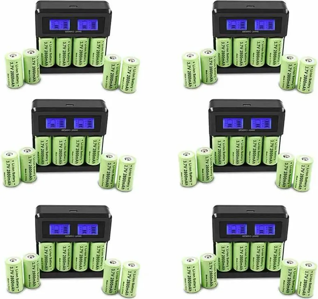 Batteries 3,7V 2800mAh Haute Capacité et Chargeur Rapide 24 Batteries