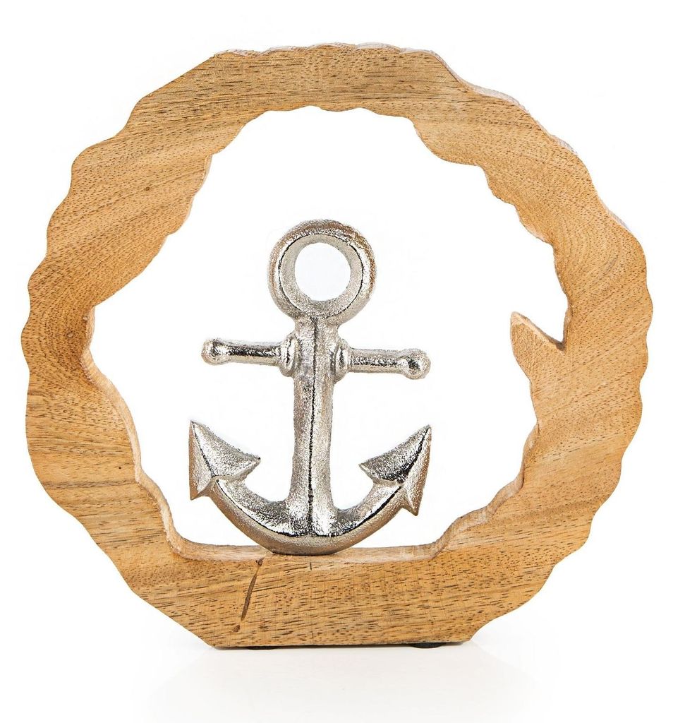Anker Dekofigur im Holz Rahmen maritim zum Hinstellen 20 cm Produktbild 