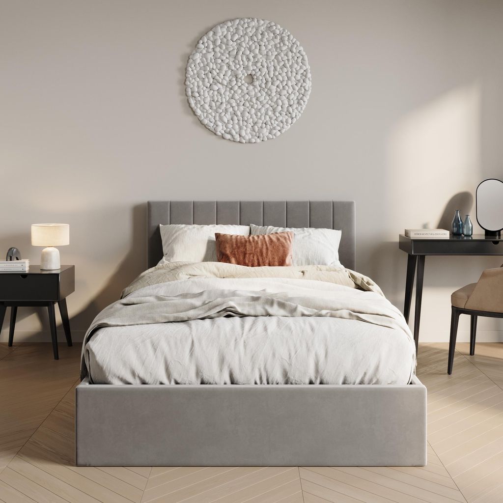 Čalouněná postel 140x200 cm s úložným prostorem a lamelovým Obrázek produktu 