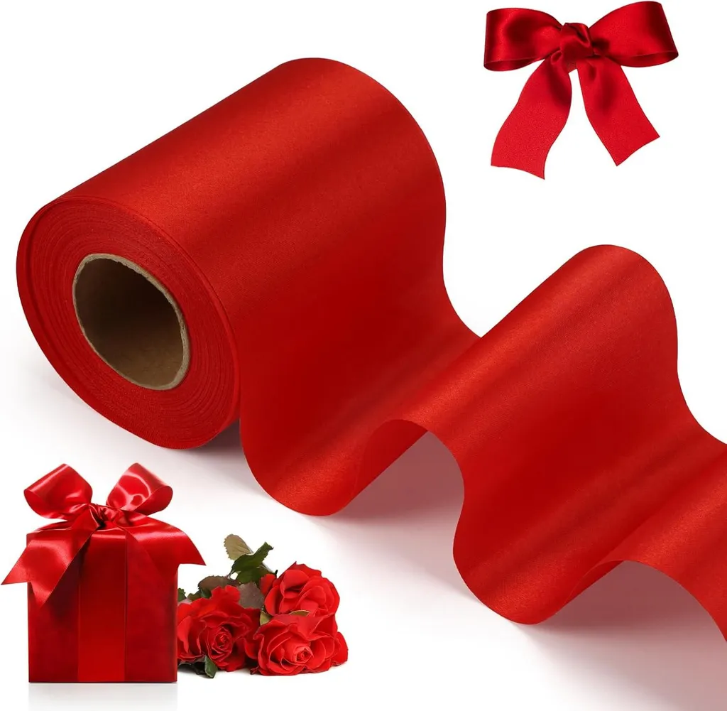 Ruban rouge large 10 cm pour réussir vos nœuds et décors de fête
