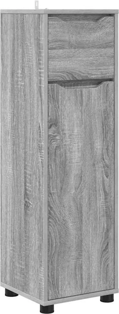 vidaXL Mobile da bagno con ripiano Grigio Sonoma 30,5 x 30 x 101 cm