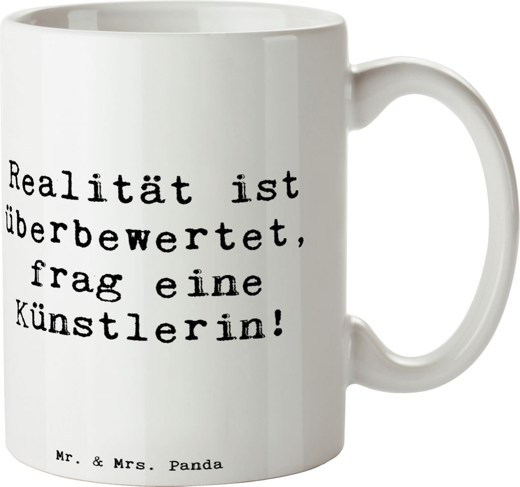 Mr. & Mrs. Panda Teetasse Spruch Künstlerin Traum - Weiß - Produktbild 