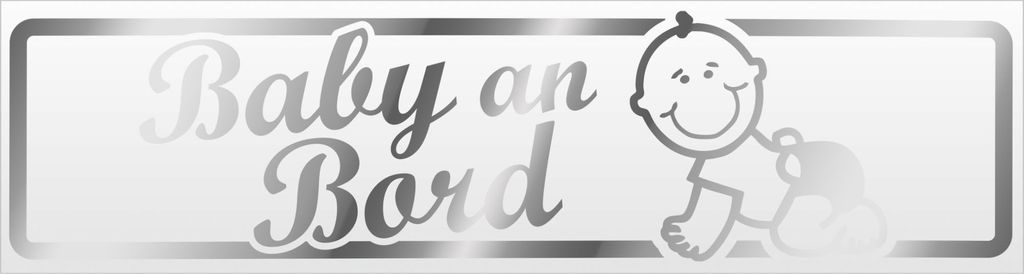 Kiwistar Baby an Bord mit Baby Magnetschild Schild magnetisch - 45cm Chrom - Magnetfolie für Auto PKW Kfz