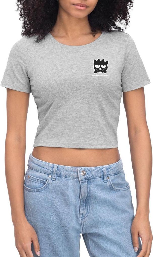 Spreadshirt Bad Badtz-Maru Portrait Crop Top, XS, Grau meliert