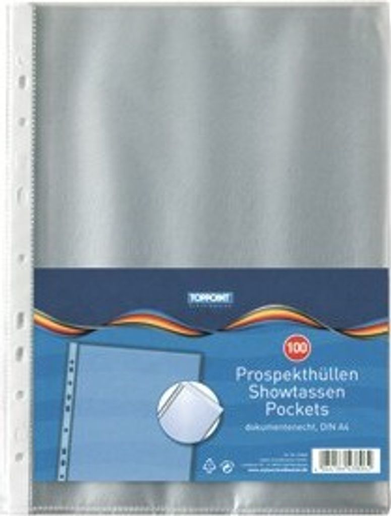 100 Prospekthüllen DIN A4 Klarsichthüllen Produktbild 