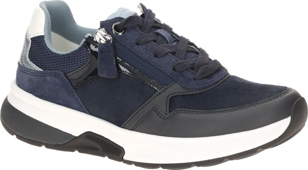 Gabor ROLLINGSOFT Damenschuhe - bequeme Schnür- Halbschuhe blau NEU