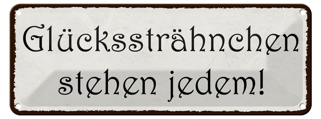 Blechschild Spruch 27x10cm Glückssträhnchen stehen jedem Produktbild 