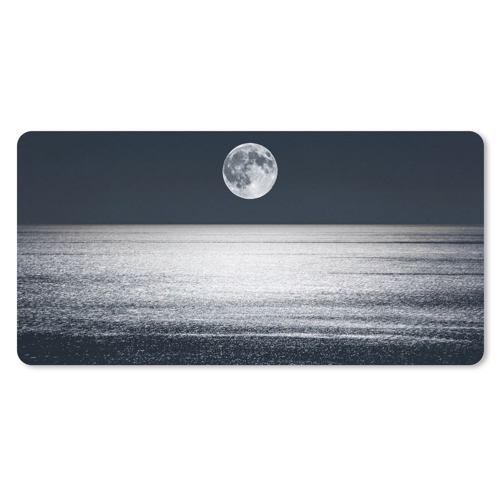 MuchoWow Mauspad Mousepad Meer - Mond - Wasser 60x30 cm - Mousepads - Maus Mat - Pad - Mausunterlage - Nachhaltig
