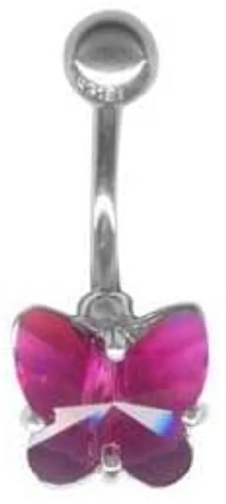 Piercing Ombelico Argento Karisma Cristallo Fucsia - Qualità Garantita