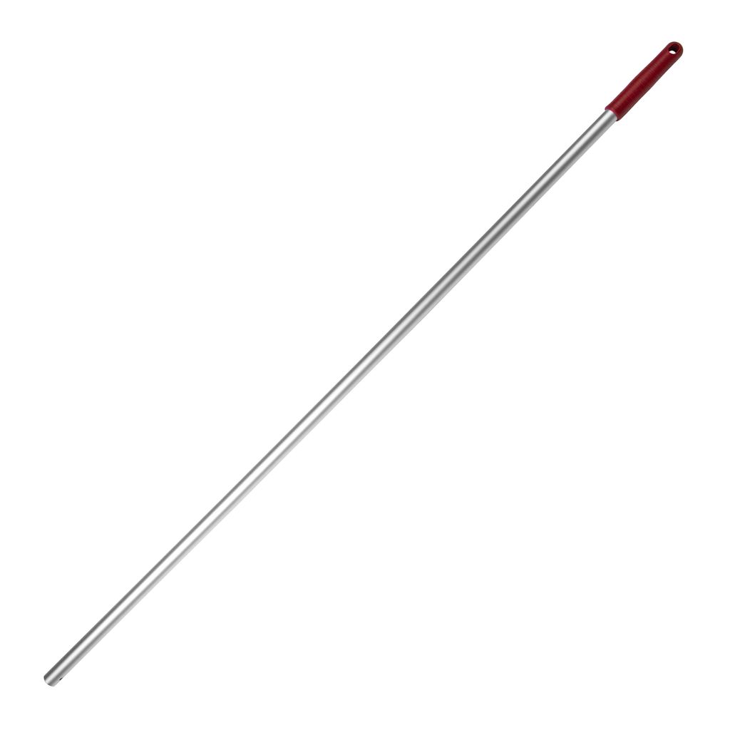 G.I.V. 1x Moppstange Aluminiumstiel + Rändelhandgriff in Rot - Wischmoppstange Wischer für die Bodenreinigung - Wischmopp mit Stiel - Ersatzstiel