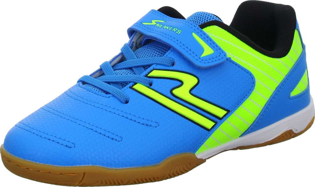 Sneakers Kinder-Sportschuh-Hallenschuh-Indoorschuh Blau-Gelb, Farbe:blau, EU Größe:32