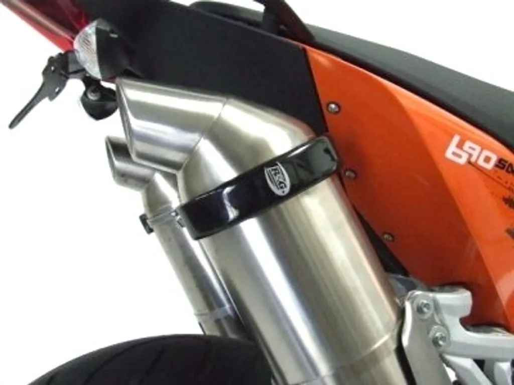 Protection de raccordement ovale style Supermoto noire pour échappement