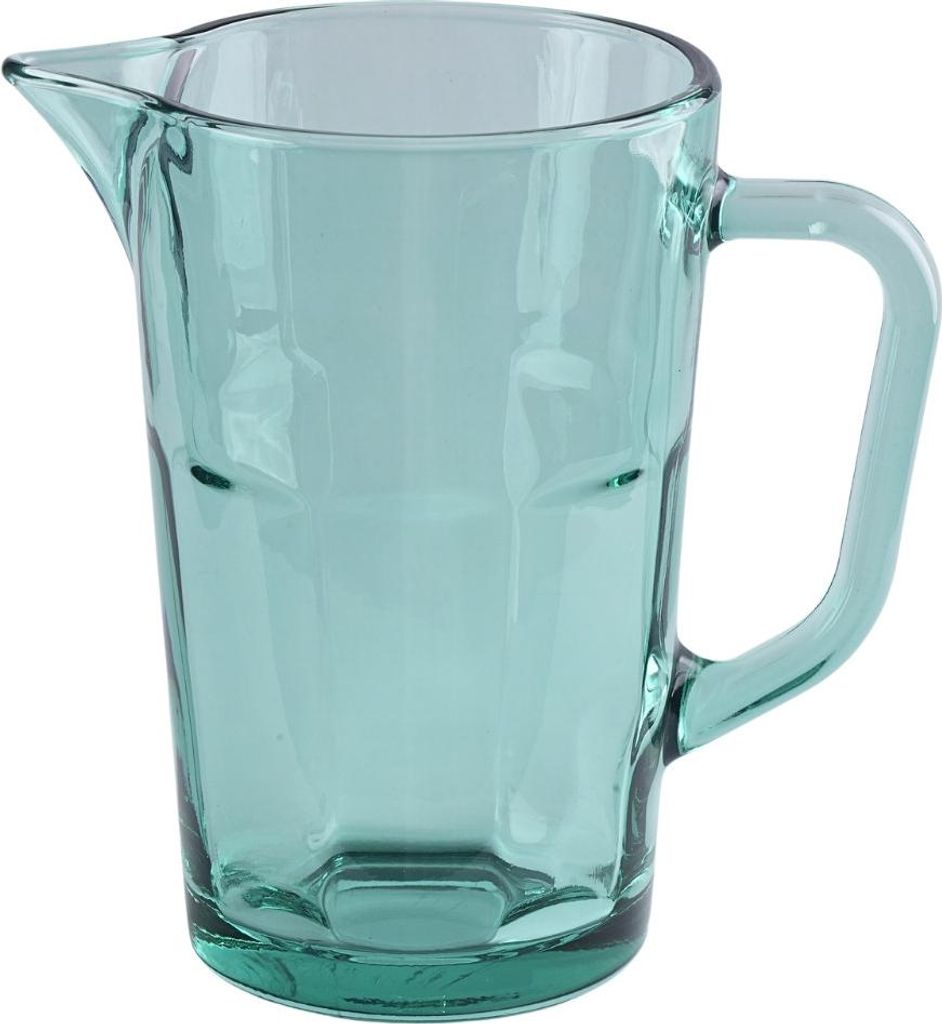 Grüner Glaskrug 1l für kalte Getränke, Säfte, Limonade, Produktbild 