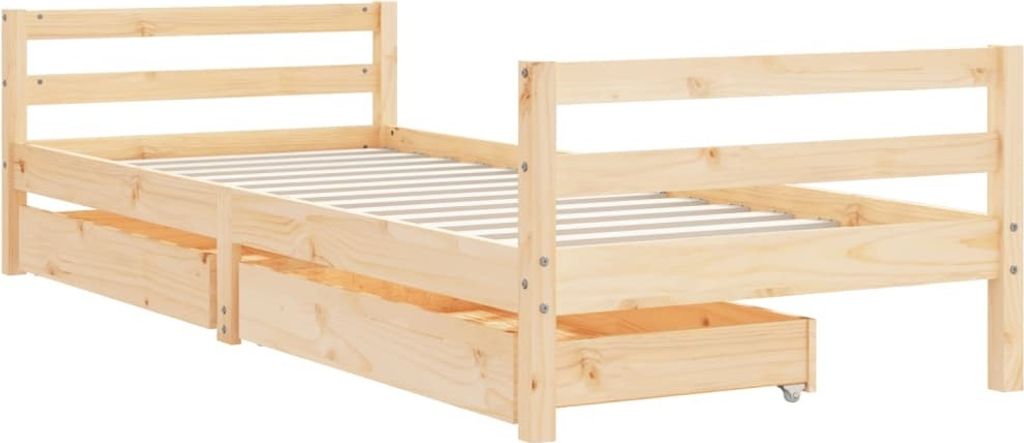 Eleganter Möbel Kinderbett mit Schubladen 90x200cm Massivholz Kiefer - CJG444949 - Kinderbetten