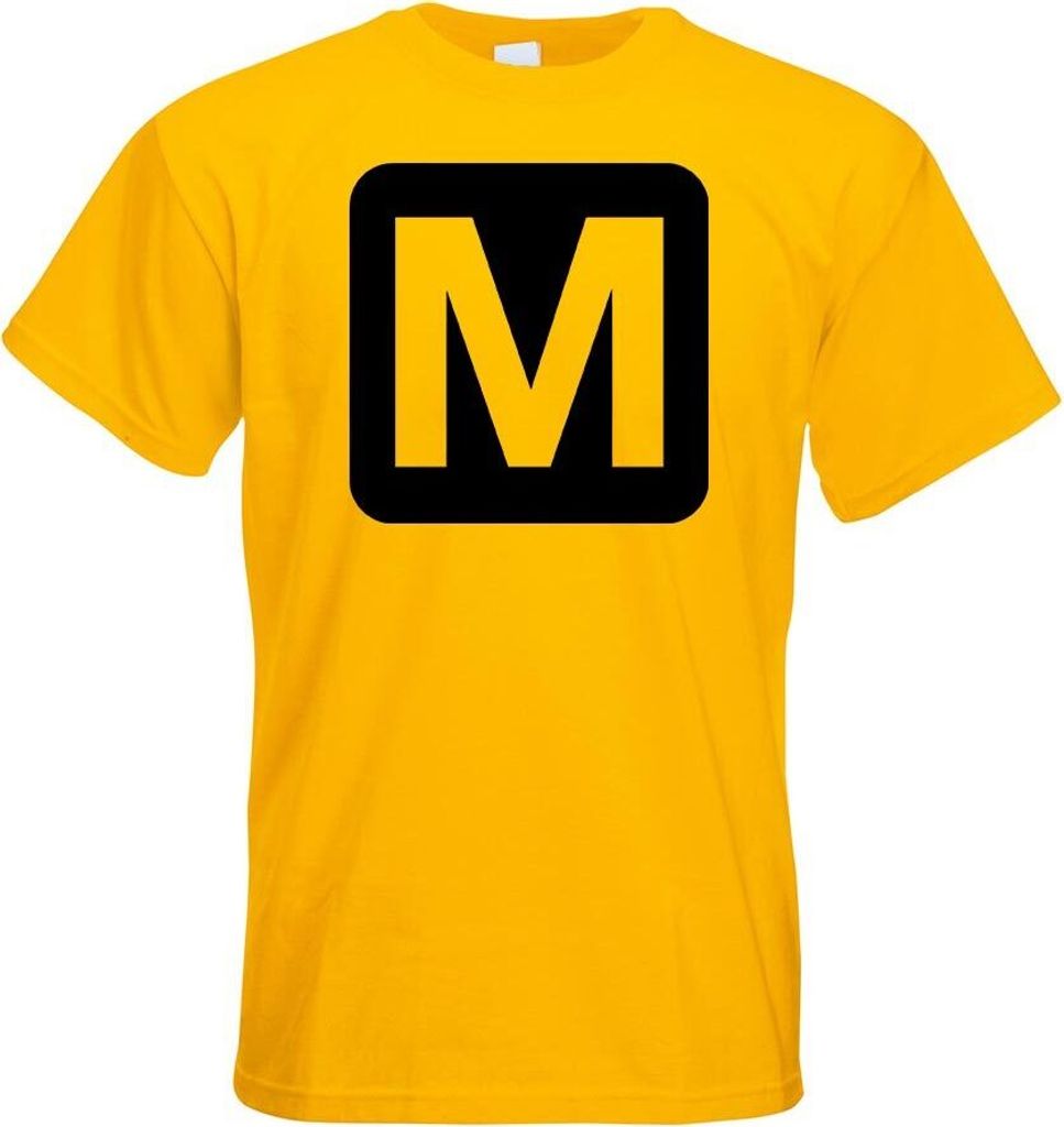 Kiwistar - T-Shirt - gelb - Metrostation Haltestelle Piktogramme Herren Funshirt Bedruckt Design Sprüche Spruch Motive - mit Motiv Bedruckt - Funs...
