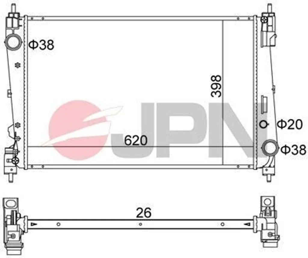 Radiateur de remplacement pour Fiat Grande Punto et Opel Corsa D S07