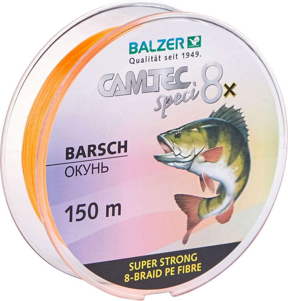 Balzer Camtec Speci 8x Barsch - 150m geflochtene Angelschnur, Durchmesser/Tragkraft:0.10mm / 7.5kg
