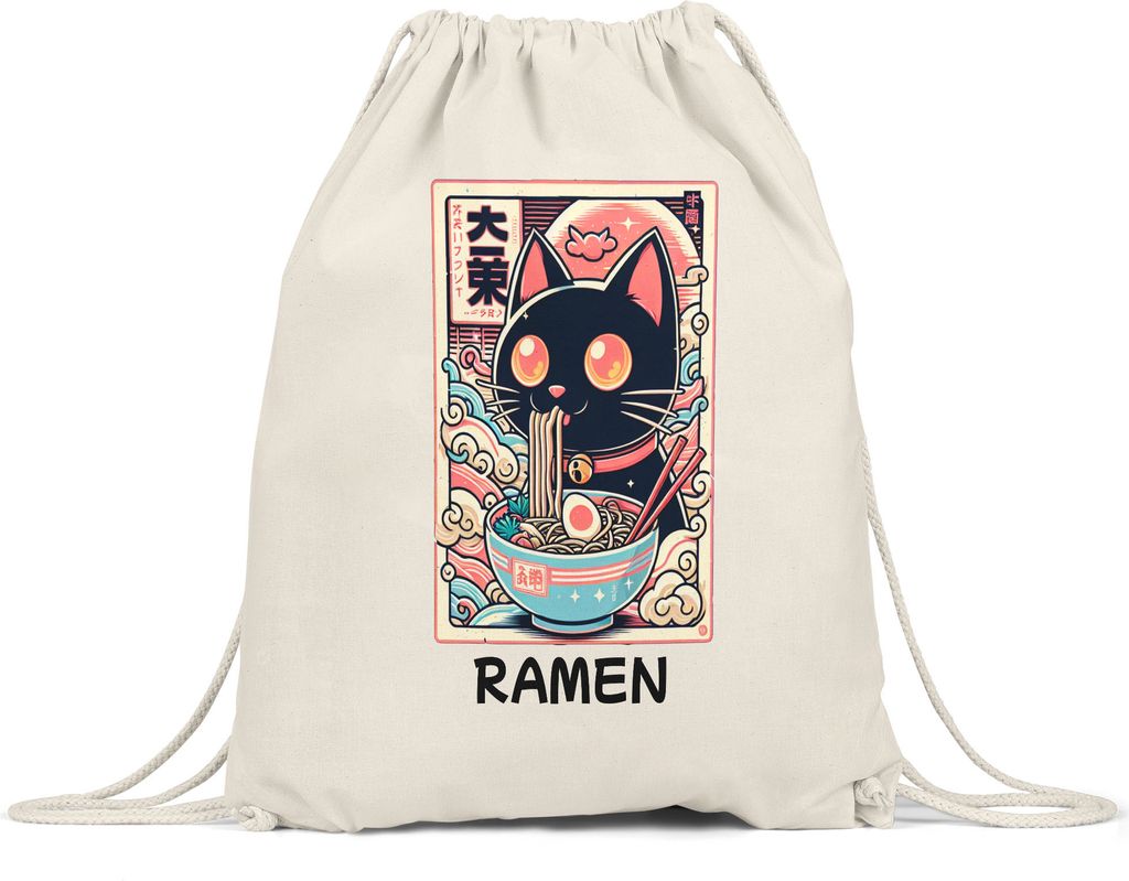 Ramen Turnbeutel Manga Otaku Japanisch Kawaii Katze Anime Nudeln