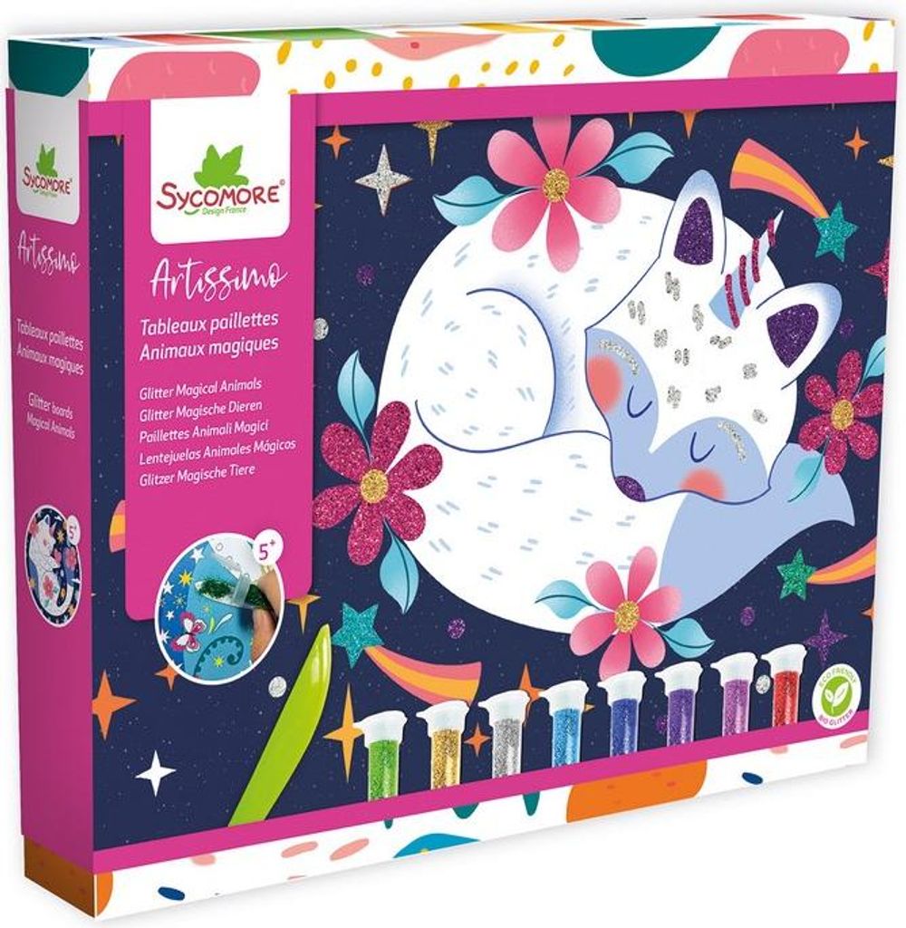 Sycomore Bastelset Glitzertiere kreatives Spielzeug ab 7 Jahren