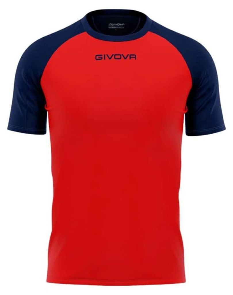 Givova - "Capo" T-Shirt für Herren PP10740 (3XS) (Rot/Dunkles Marineblau)