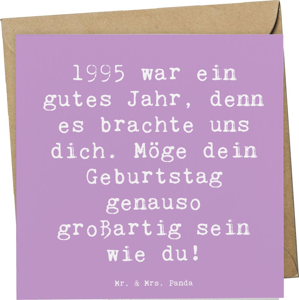 Mr. & Mrs. Panda Glückwunschkarte Spruch 1995 Geburtstag - Lavendeltraum - Geschenk, besonderes Jahr, doppelkarte, herzlichen, Geburtstagsgeschenk...