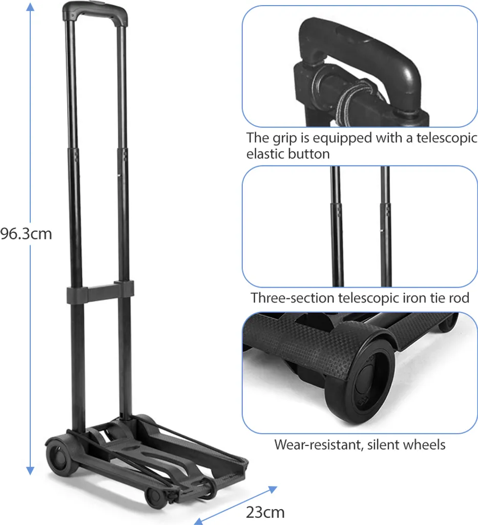 Carrello Portaspesa Richiudibile - Trolley Spesa 2 Ruote Salvaspazio