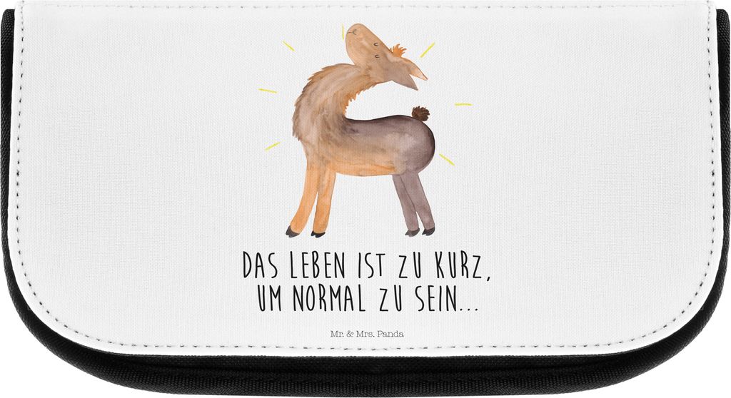 Mr. & Mrs. Panda Kosmetiktasche Lama Stolz - Weiß - Geschenk, Necessaire, kosmetiktäschchen, kosmetik organizer, Family, Neustart, Beste Freundin...