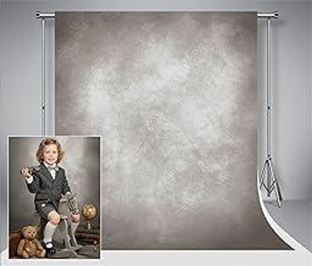 Kate Grauer Hintergrund aus Mikrofaser für Fotografie, 1,5 x 2,2 m, professionell, Retro, abstrakt, grau