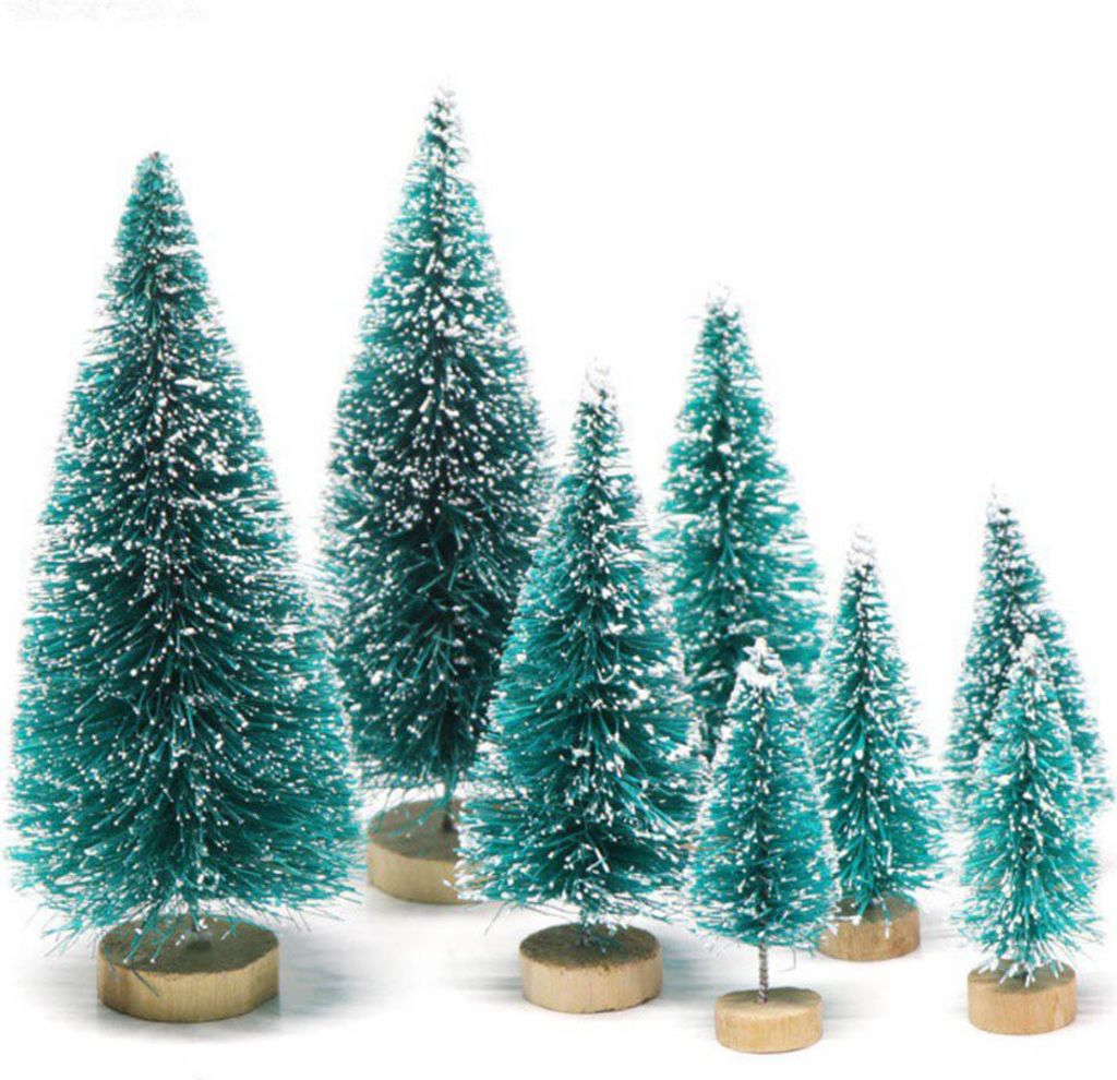 8pcs Mini Weihnachtsbäume Schneekiefern Weihnachtsfeier Urlaub Dekoration-Blau Grün