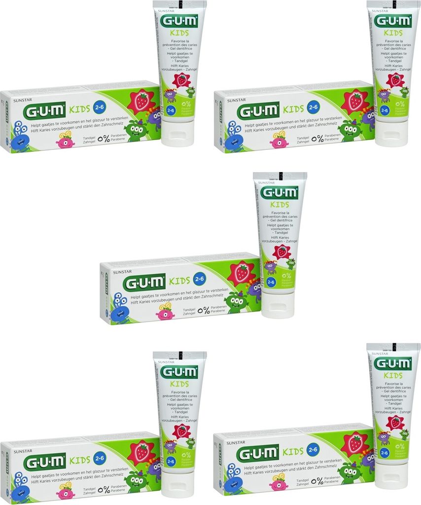 5x Gum Kids Zahngel 5x 50ml 2-6 Jahre