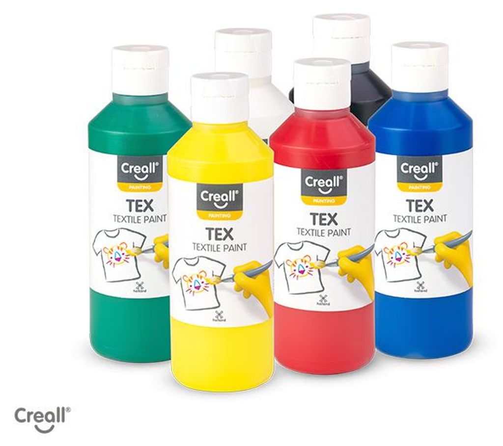 CREALL - Vernice tessile Creall Tex 6 pezzi 6 colori 250ml Immagine del prodotto 