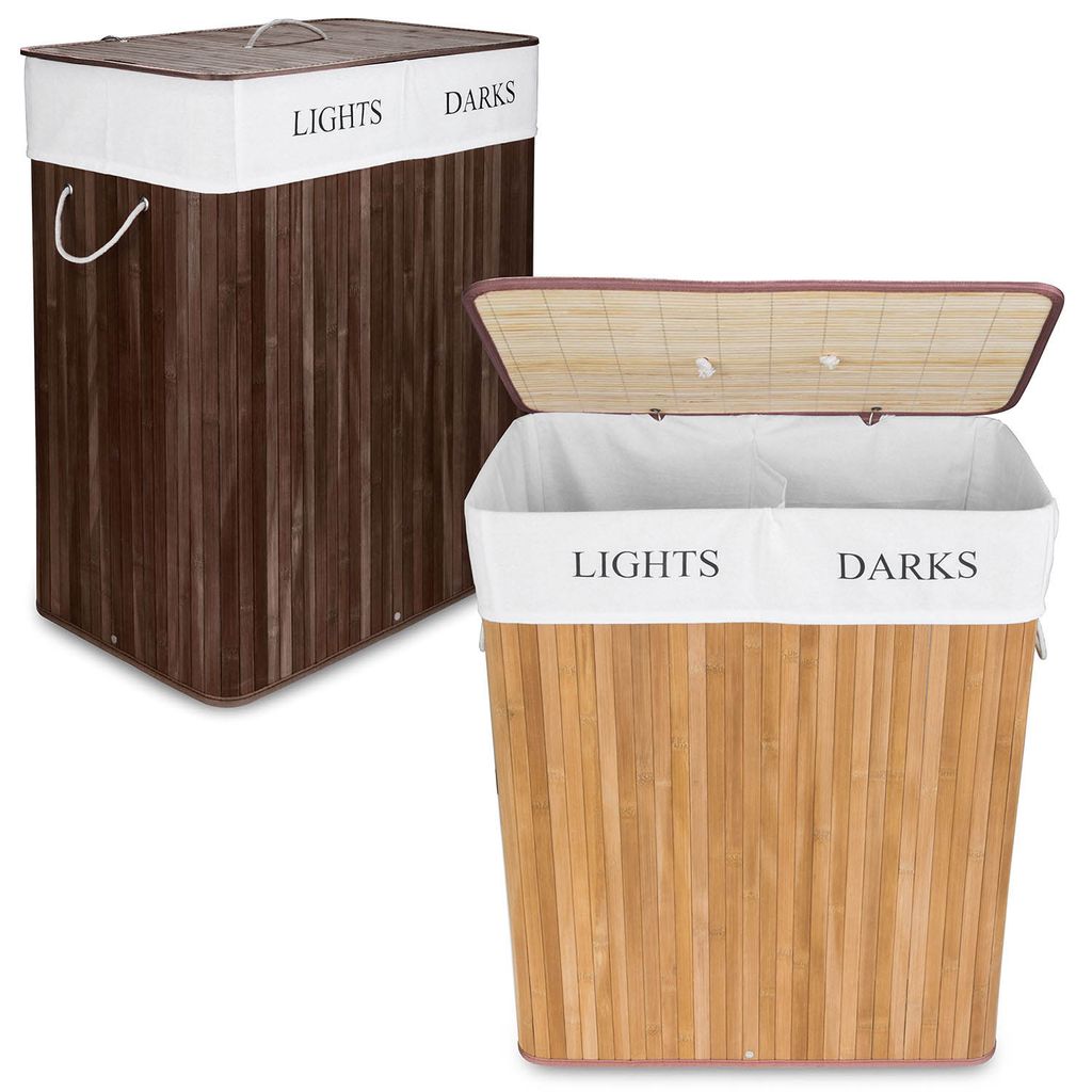 Wäschesammler Box 3-Fach Wäschesortierer Badezimmer Wäschekorb Aufbewahrungsbox 