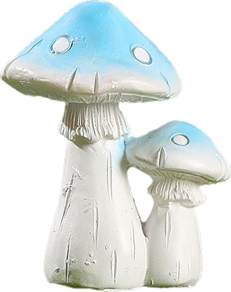 Desktop -Ornament realistisch aussehende kreative Form Harz Mini Künstliche Pilzstatue Gartenfigur für Zuhause-Blau