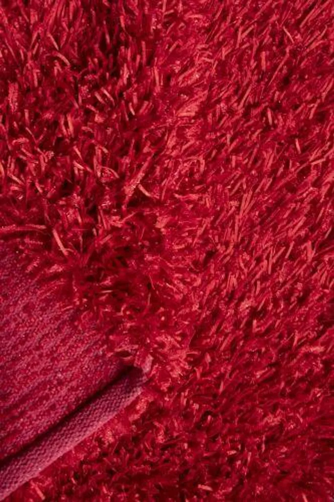 Tapis rouge moelleux Shaggy Luda 130x190 cm - Texture douce et épaisse