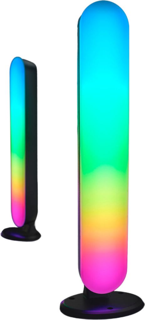 Lampa stołowa RGB muzyczna czarna z pilotem 2 sztuki Zdjęcie produktu 
