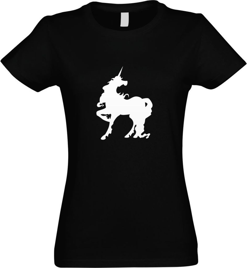 Kiwistar - T-Shirt tailliert - Damen - schwarz - Einhorn - mit Motiv Bedruckt - Funshirt Design - Sport - Freizeit - Damen - L