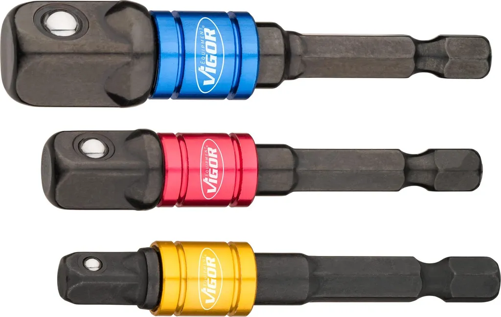 VIGOR V7603/3 Set di adattatori per chiavi a bussola Drive 1/4" 6,3 mm Output 1/4" 6,3 3/8" (V7603/3)