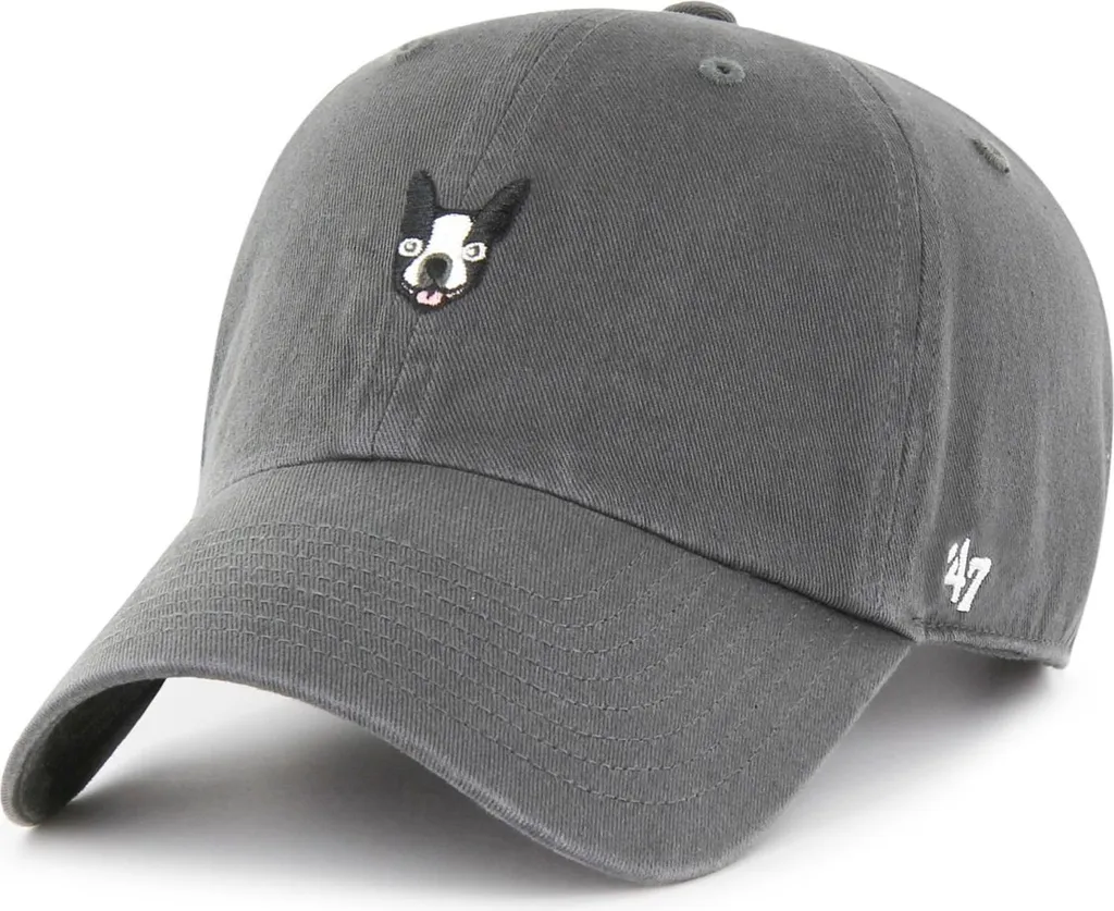 Casquette brodée Boston Terrier en coton lavé ajustable et souple