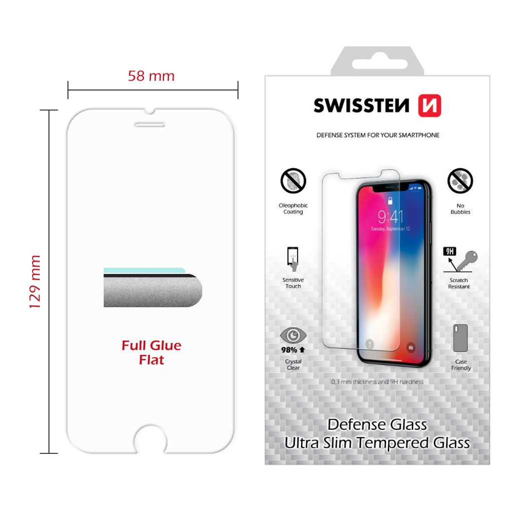 Swissten - Tvrzené sklo iPhone SE/8/7