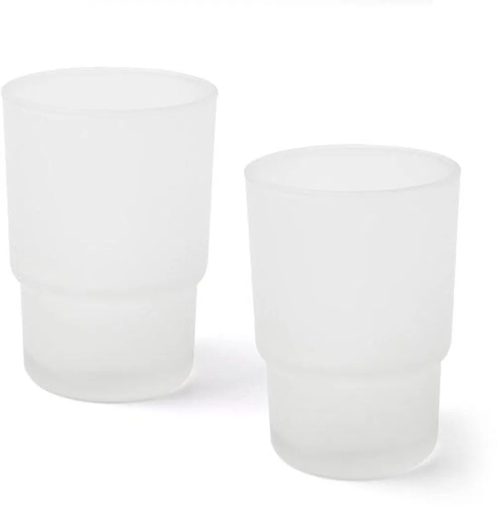 Lot de 2 gobelets de toilette muraux en verre pour salle de bain