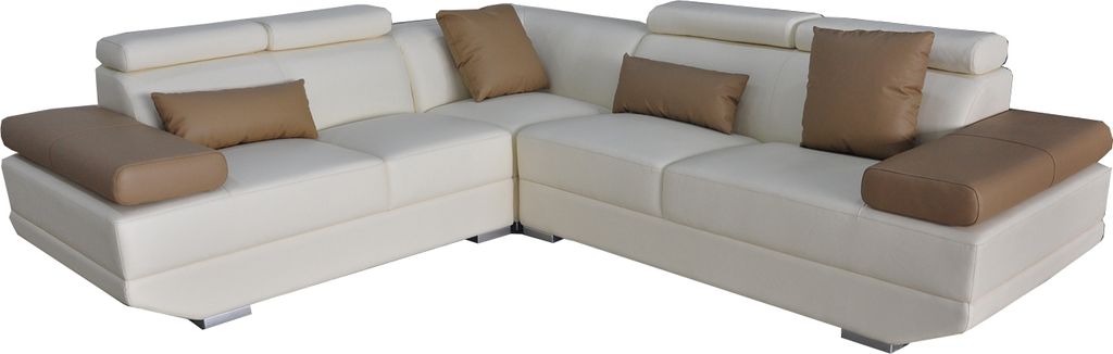 Ledersofa Couch Wohnlandschaft Eck Garnitur Design Modern Sofa L-Form mit USB