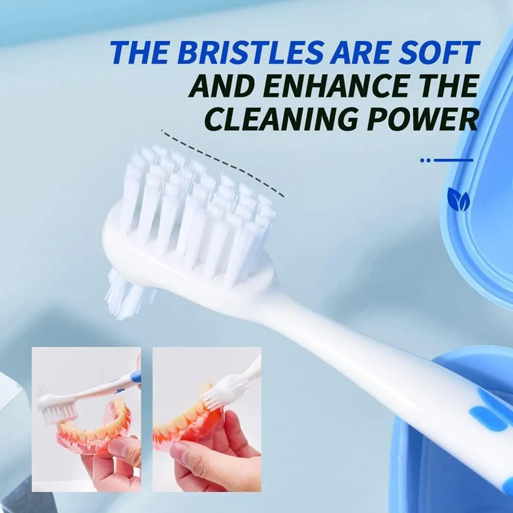 Brosses à Dentier Professionnelles avec Tête Double Face - Pack de 2 - 6