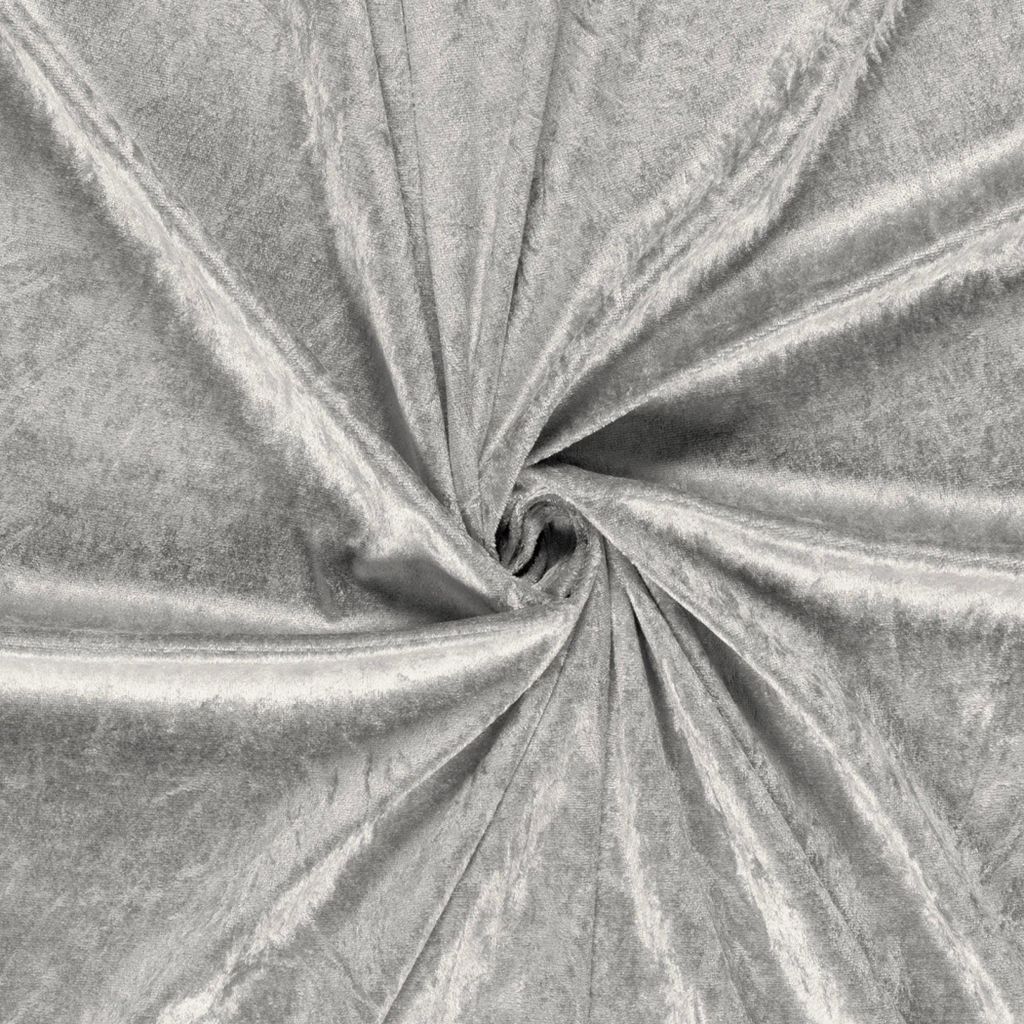 Samtstoff 0,5m Schritte - Meterware 147 cm breit – Velvet Stoff viele Farben | Dekostoff, Polsterstoff & Nähstoff 061 Hellgrau