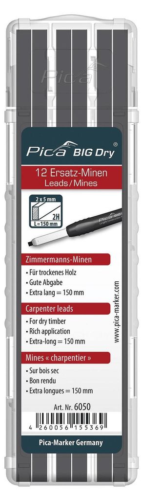 Pica-Marker 6050, 2H, Czarny, 12 szt., 150 mm Zdjęcie produktu 