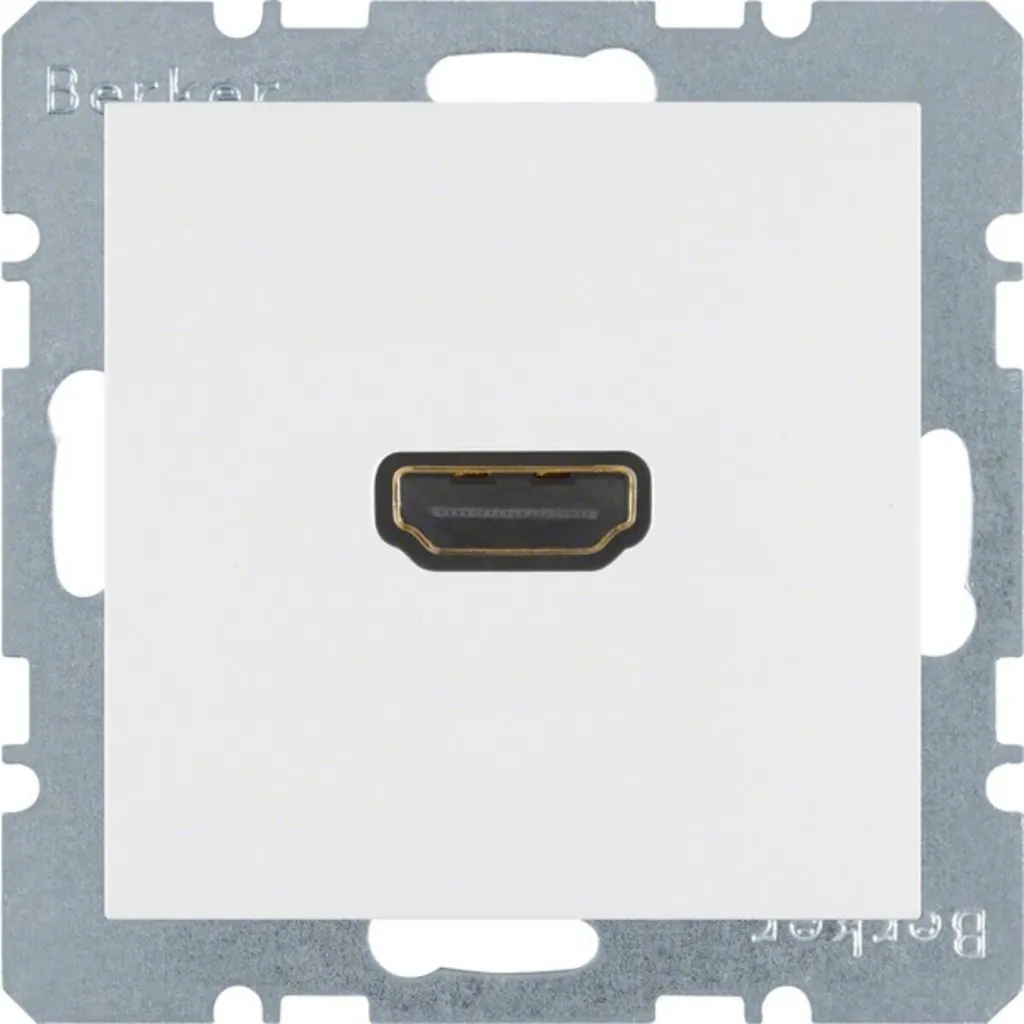 Prise HDMI pour Home Cinéma Berker - Solution Câblage Invisible Blanc