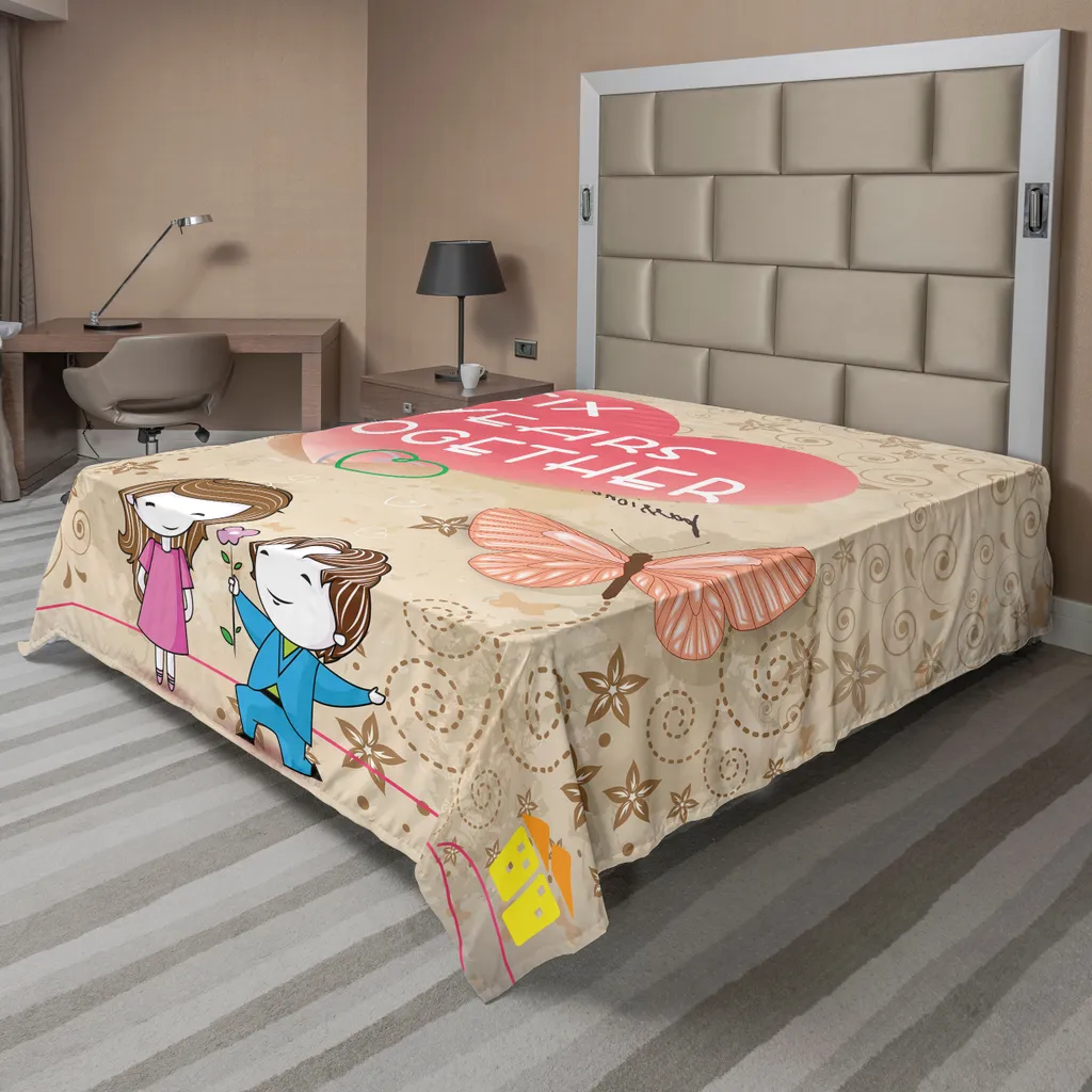 Drap Housse Décoratif XXL 275x260 cm en Tissu Doux Motif Adoration Art