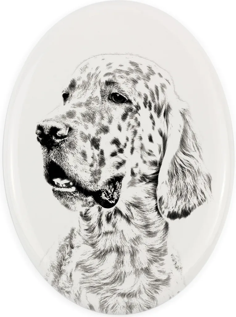 Targa Ovale Commemorativa Setter Inglese - Ricordo Cane Art-Dog