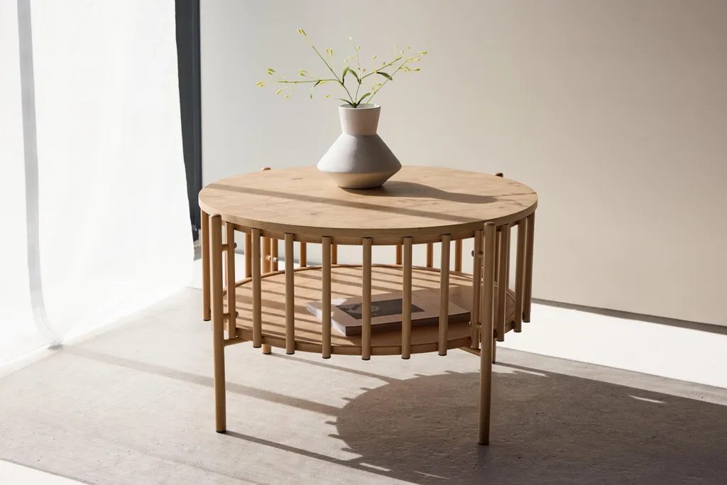 Rubbo Table Basse 1 Étagère Naturelle - Table de Salon en Bois Clair